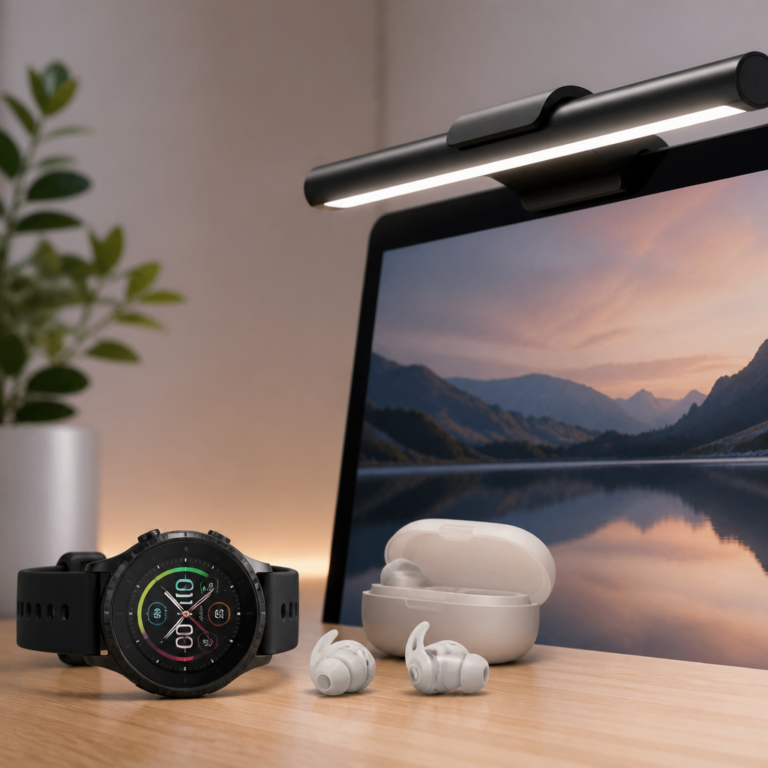 3 Smart Upgrades for Better Days and Better Nights: Garmin Watch, Quiet Earplugs, and a Monitor Light Bar