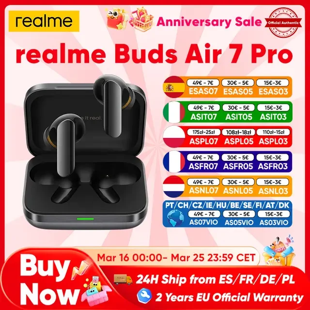 realme Buds Air 7 Pro AI Bluetooth Earphones
