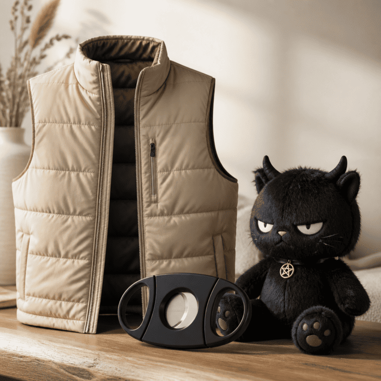 3 Unexpected Finds: A Lightweight Men’s Vest, Portable Cigar Cutter, and Funny Lucifer Cat Plush
