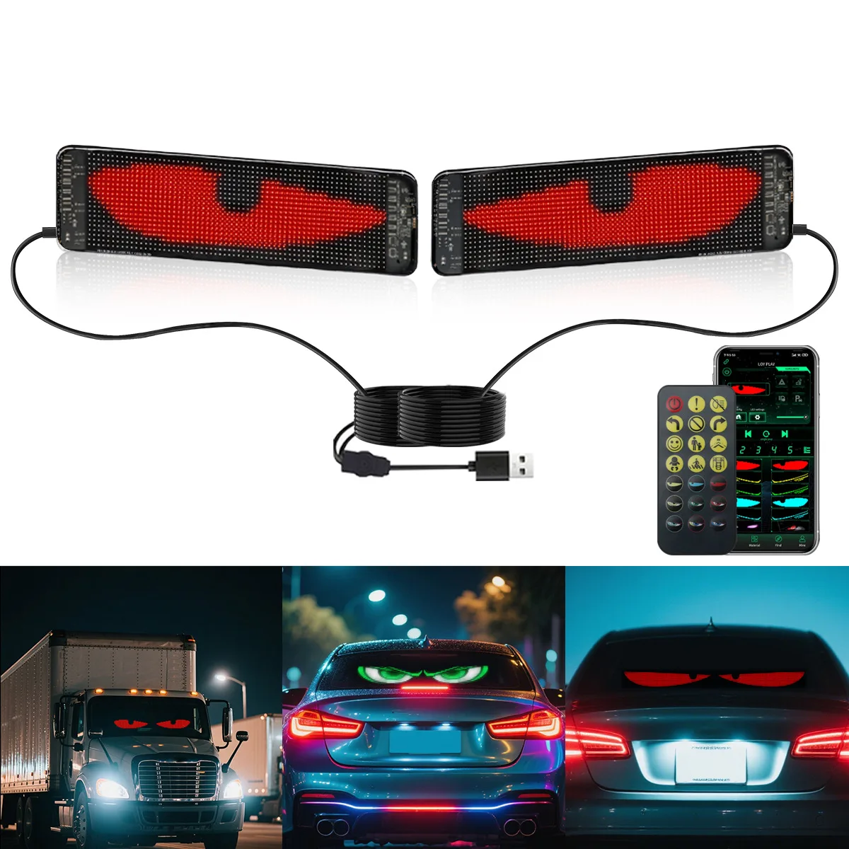 LED car soft screen, car mounted flexible advertising screen, USB APP, Bluetooth storefront, Devil's
