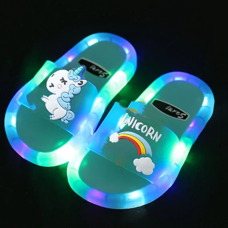 Light-Up Unicorn Kids Slippers for Home