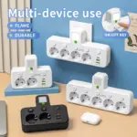 power strip eu plug ac outlets multitap socket extension cord electrical with usb type c pd fast cha