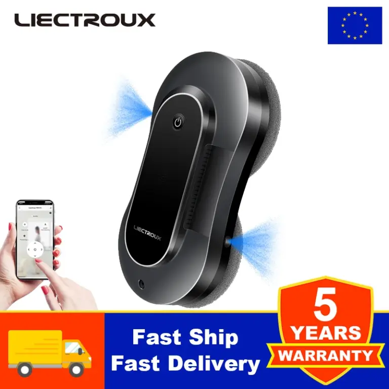 Robot Window Vacuum Cleaner LIECTROUX YW810 ,Dual Water Spray,Updated Laser,Smart Memory,Smart Home 