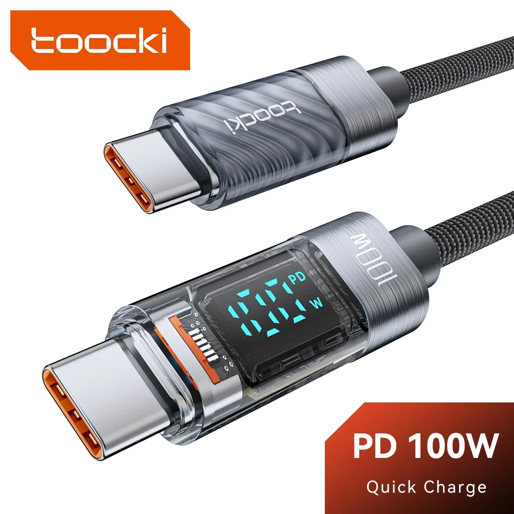 Toocki 100W USB-C Cable with Display Fast Charging