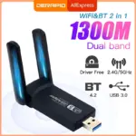 USB Wi-Fi Adapter 1300Mbps with Bluetooth 4.2