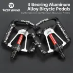 WEST BIKING 3 Bearing Bicycle Pedal CNC Aluminum Alloy Anti Slip MTB Road Bike Pedal