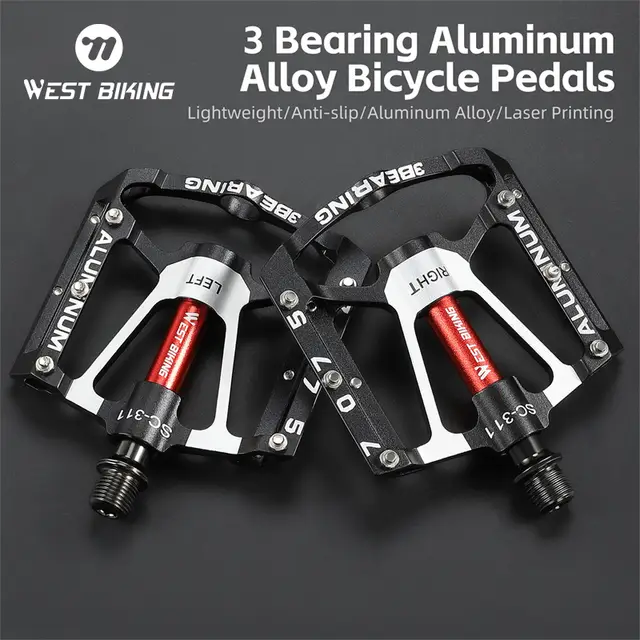 WEST BIKING 3 Bearing Bicycle Pedal CNC Aluminum Alloy Anti Slip MTB Road Bike Pedal WEST BIKING 3 Bearing Bicycle Pedal CNC Aluminum Alloy Anti Slip MTB Road Bike Pedal
